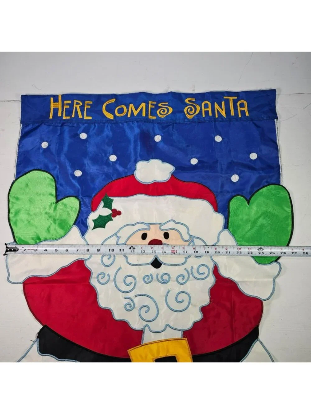Here Comes Santa Outdoor Christmas Garden Flag Banner 38x27